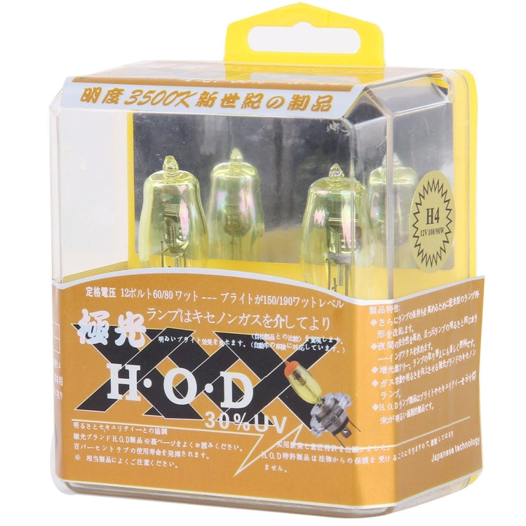 2 X 9005 HOD Halogen Bulbs 12V 100W 2400 LM 3500K Yellow Light Headlights - In Car by buy2fix | Online Shopping UK | buy2fix