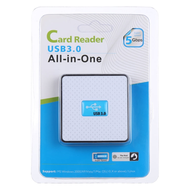 USB 3.0 All-in-1 Card Reader, Super Speed 5Gbps, Support CF / SD / TF / M2 / XD Card(White) -  by buy2fix | Online Shopping UK | buy2fix