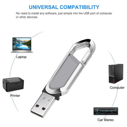 2GB Metallic Keychains Style USB 2.0 Flash Disk (Grey)(Grey) - Computer & Networking by buy2fix | Online Shopping UK | buy2fix