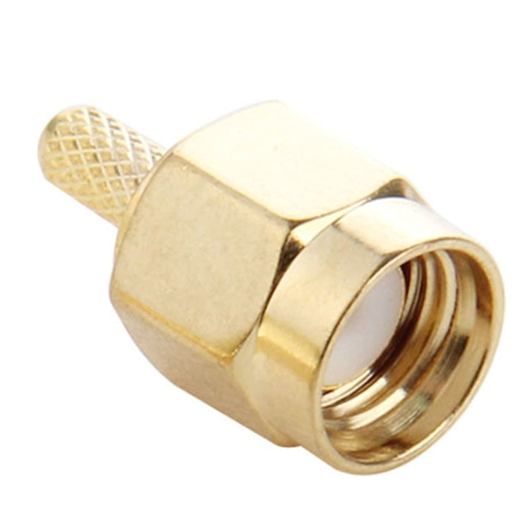 10 PCS Gold Plated Crimp SMA Male Plug Pin RF Connector Adapter for RG174 / RG316 / RG188 / RG179 Cable - Connectors by buy2fix | Online Shopping UK | buy2fix