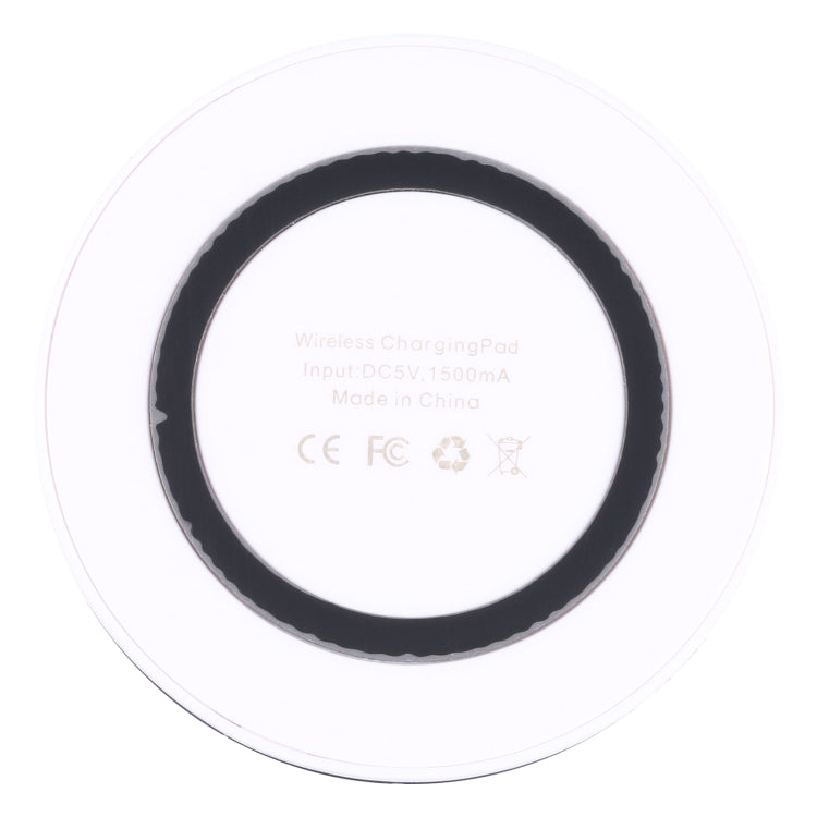 Universal QI Standard Round Wireless Charging Pad (White + Black) - Wireless Charger by buy2fix | Online Shopping UK | buy2fix