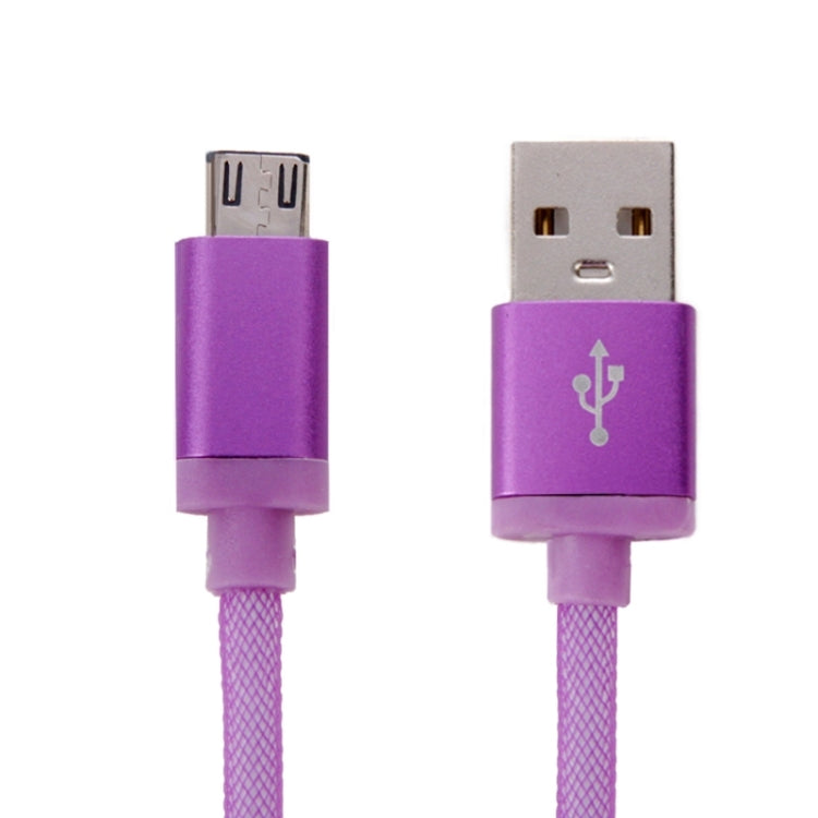 25cm Net Style Metal Head Micro USB to USB 2.0 Data / Charger Cable(Purple) - Micro USB Cable by buy2fix | Online Shopping UK | buy2fix