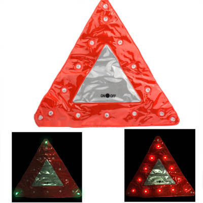 15 LED Triangle Emergency Car Warning Safety Traffic Sign Red(Red) - In Car by buy2fix | Online Shopping UK | buy2fix