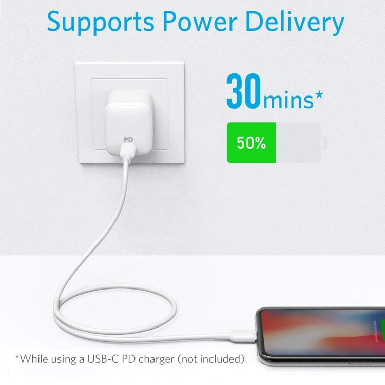 ANKER PowerLine II USB-C / Type-C to 8 Pin MFI Certificated Data Cable, Length: 0.9m(White) - Apple Accessories by ANKER | Online Shopping UK | buy2fix