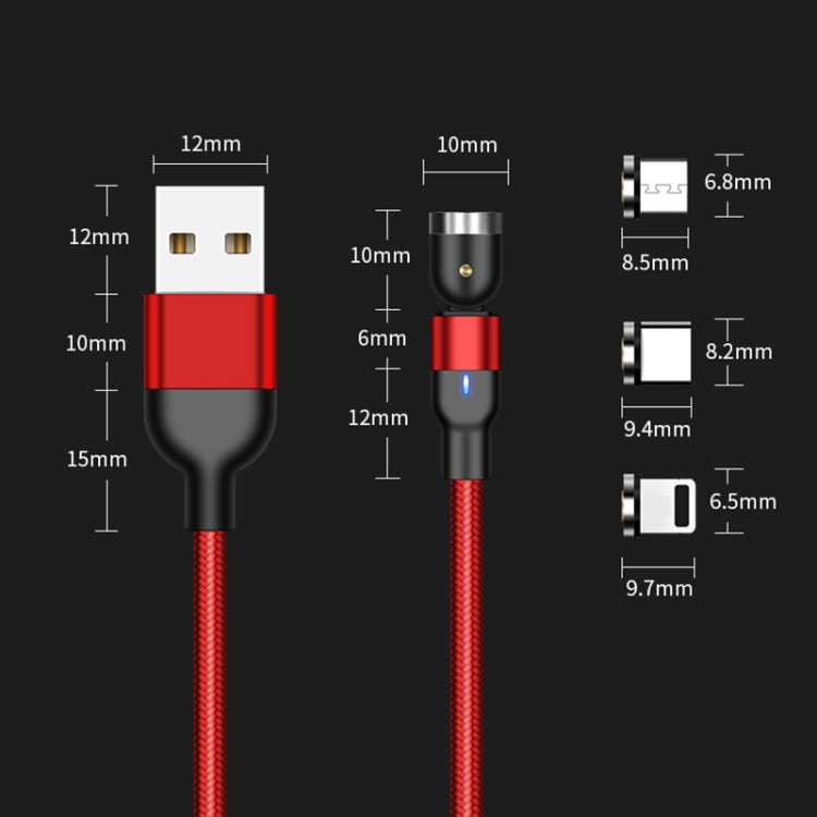 2m 2A Output USB to Micro USB Nylon Braided Rotate Magnetic Charging Cable(Red) - Mobile Accessories by buy2fix | Online Shopping UK | buy2fix