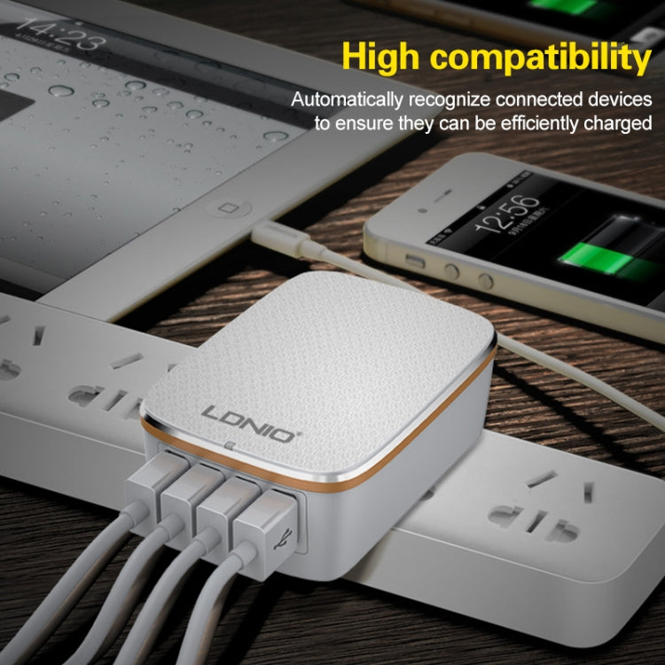 LDNIO A4404 4.4A 4 x USB Ports Smart Travel Charger, US Plug - USB Charger by LDNIO | Online Shopping UK | buy2fix