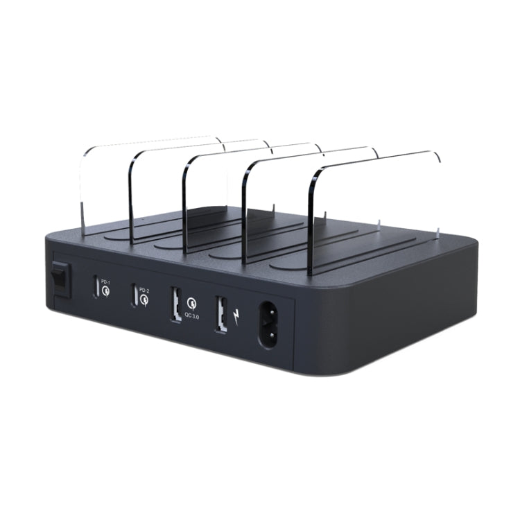 45W PD USB-C / Type-C + 18W PD USB-C / Type-C + 18W QC 3.0 USB + USB Ports Smart Charger with Detachable Bezel, EU Plug - Multifunction Charger by buy2fix | Online Shopping UK | buy2fix