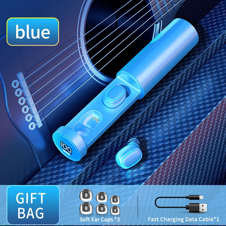 C1 Bluetooth 5.0 TWS Circular Chimney Touch Digital Display True Wireless Bluetooth Earphone with Charging Box(Blue) - TWS Earphone by buy2fix | Online Shopping UK | buy2fix