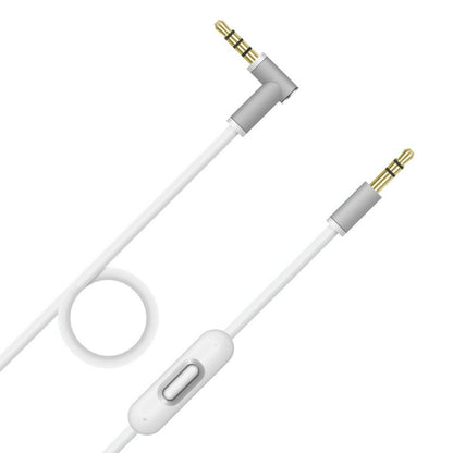 ZS0087 3.5mm Male to Male Earphone Cable with Mic & Wire-controlled, Cable Length: 1.4m(White) - Headset Accessories by buy2fix | Online Shopping UK | buy2fix