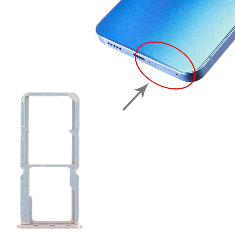 For OPPO Reno7 Z 5G / Reno7 Lite / Reno8 Lite / F21 Pro 5G SIM Card Tray + SIM Card Tray + Micro SD Card Tray (Gold) - Repair & Spare Parts by buy2fix | Online Shopping UK | buy2fix