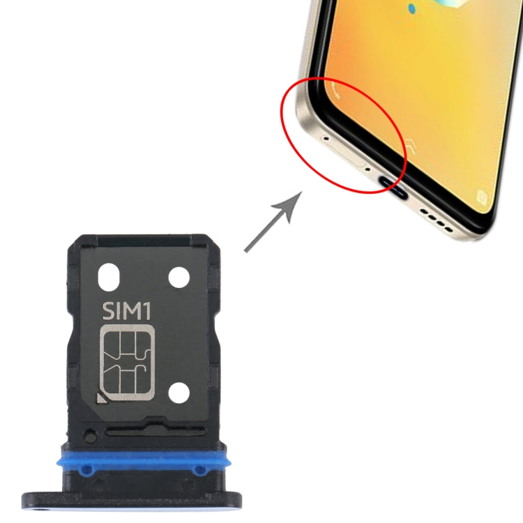 For vivo S15e SIM Card Tray + SIM Card Tray (Blue) - Card Socket by buy2fix | Online Shopping UK | buy2fix