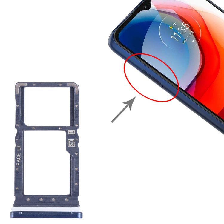 For Motorola Moto G Play 2021 SIM Card Tray + Micro SD Card Tray (Blue) - Card Socket by buy2fix | Online Shopping UK | buy2fix