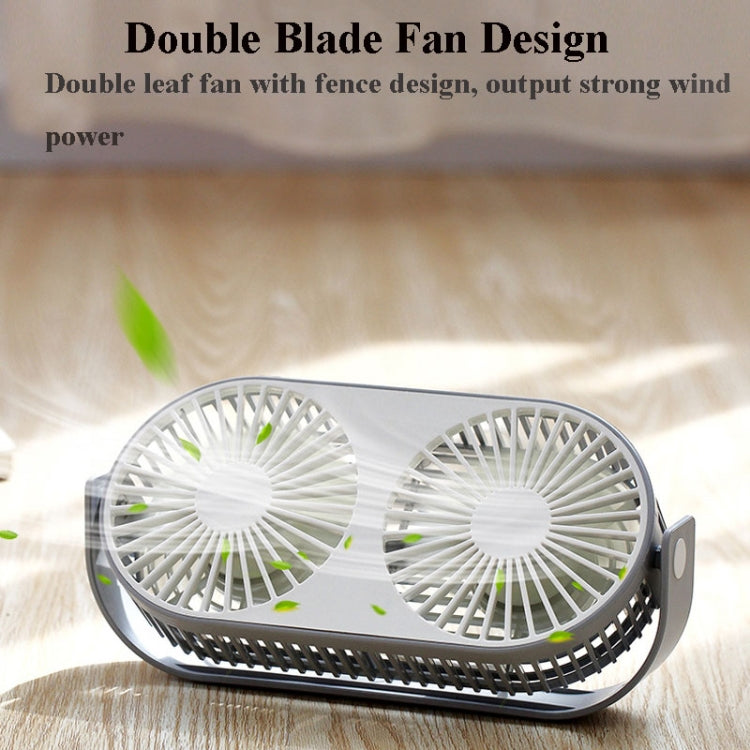 Small Bean Desktop Desktop Double Leaf Usb Mini Fan(Green) - Consumer Electronics by buy2fix | Online Shopping UK | buy2fix