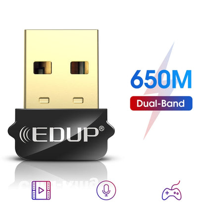 EDUP EP-AC1651 USB WIFI Adapter 650Mbps Dual Band 5G/2.4GHz External Wireless Network Card Wifi Dongle Receiver for Laptop Windows MacOS -  by EDUP | Online Shopping UK | buy2fix