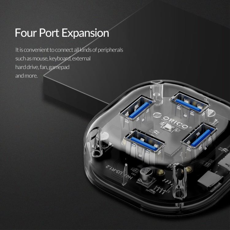 ORICO H4U-U3 4-Port Transparent HUB - USB 3.0 HUB by ORICO | Online Shopping UK | buy2fix