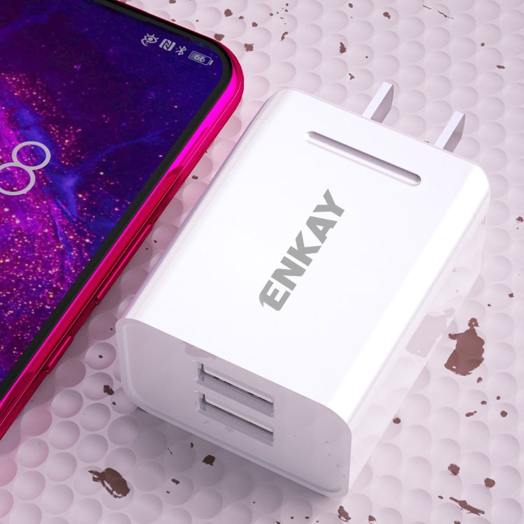 ENKAY Hat-Prince U008-1 10.5W 2.1A Dual USB Fast Charging Travel Charger Power Adapter, US Plug - Mobile Accessories by ENKAY | Online Shopping UK | buy2fix