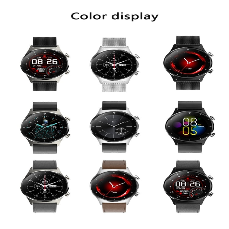 E13 1.28 inch IPS Color Screen Smart Watch, IP68 Waterproof, Steel Watchband, Support Heart Rate Monitoring/Blood Pressure Monitoring/Blood Oxygen Monitoring/Sleep Monitoring(Black) - Smart Wear by buy2fix | Online Shopping UK | buy2fix