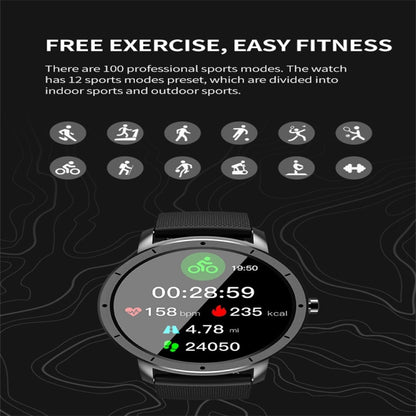 HW21 1.28 inch Color Screen Smart Watch IP67 Waterproof,Support Heart Rate Monitoring/Blood Oxygen Monitoring/Sleep Monitoring/Sedentary Reminder(Silver) - Smart Wear by buy2fix | Online Shopping UK | buy2fix