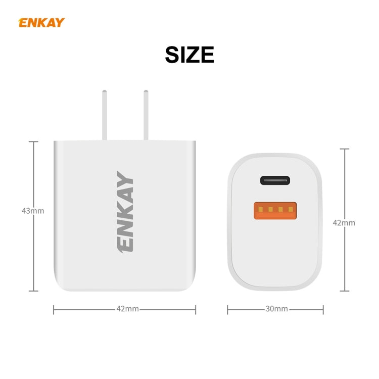 ENKAY Hat-Prince 20W PD Type-C + QC 3.0 USB Fast Charging Travel Charger Power Adapter with Fast Charge Data Cable, US Plug(With Micro USB Cable) - Apple Accessories by ENKAY | Online Shopping UK | buy2fix