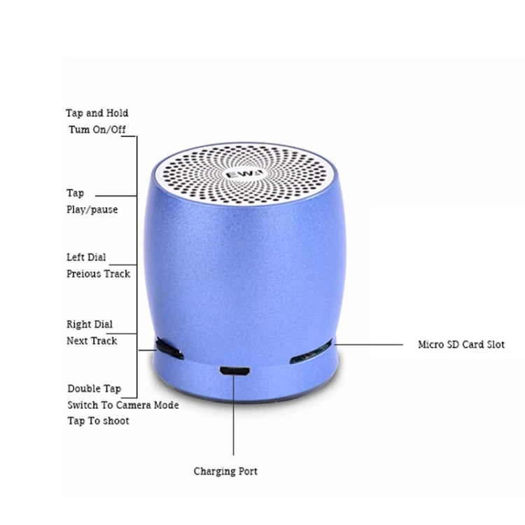 EWA A1 Portable TWS Bluetooth Wireless Speaker IPX5 Waterproof Support TF Card(Silver) - Mini Speaker by EWA | Online Shopping UK | buy2fix