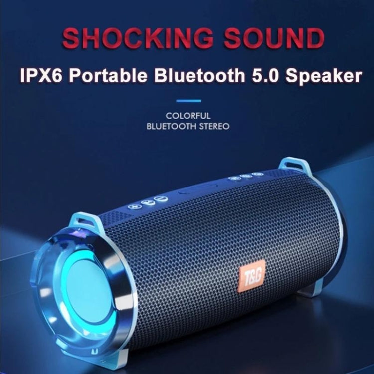 T&G TG192 LED Flashing Light Portable Wireless Bass 3D Stereo Bluetooth Speaker, Support FM / TF Card / USB(Blue) - Desktop Speaker by T&G | Online Shopping UK | buy2fix