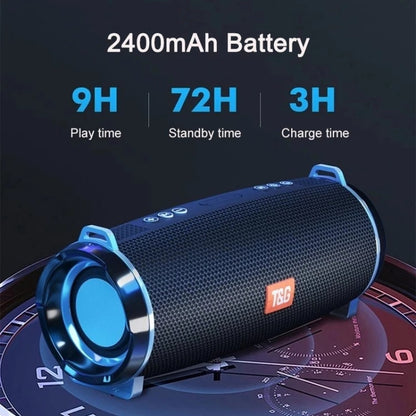 T&G TG192 LED Flashing Light Portable Wireless Bass 3D Stereo Bluetooth Speaker, Support FM / TF Card / USB(Blue) - Desktop Speaker by T&G | Online Shopping UK | buy2fix