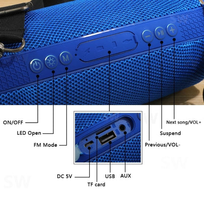 T&G TG192 LED Flashing Light Portable Wireless Bass 3D Stereo Bluetooth Speaker, Support FM / TF Card / USB(Blue) - Desktop Speaker by T&G | Online Shopping UK | buy2fix