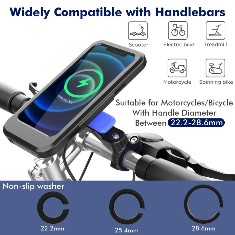 WH-69 Bicycle Non-slip Wireless Charging Phone Holder Motorcycle Motorbike Mobile Handlebar Bracket - Outdoor & Sports by buy2fix | Online Shopping UK | buy2fix