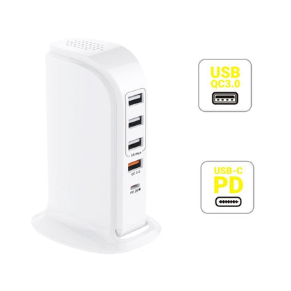 PD-36W PD3.0 + QC3.0 4-port USB Mobile Phone Charging Sailboat Multi Port Charger, US Plug - Multifunction Charger by buy2fix | Online Shopping UK | buy2fix