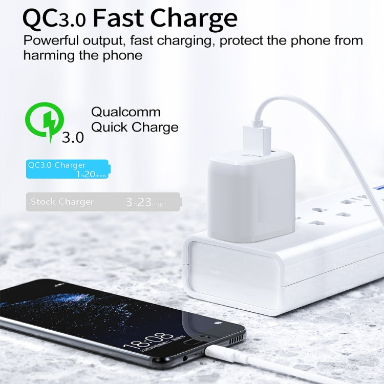 CS-20W Mini Portable PD3.0 + QC3.0 Dual Ports Fast Charger with 3A USB to 8 Pin Data Cable(US Plug) - Apple Accessories by buy2fix | Online Shopping UK | buy2fix