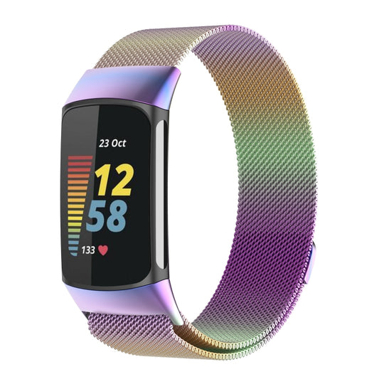 Milano Magnetic Metal Watch Band for Fitbit Charge 5(Color) - Smart Wear by buy2fix | Online Shopping UK | buy2fix