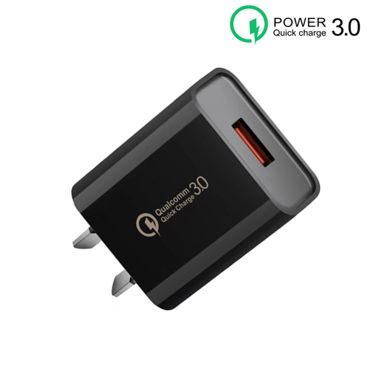 CA-25 QC3.0 USB 3A Fast Charger for Mobile Phone, AU Plug(Black) - Apple Accessories by buy2fix | Online Shopping UK | buy2fix