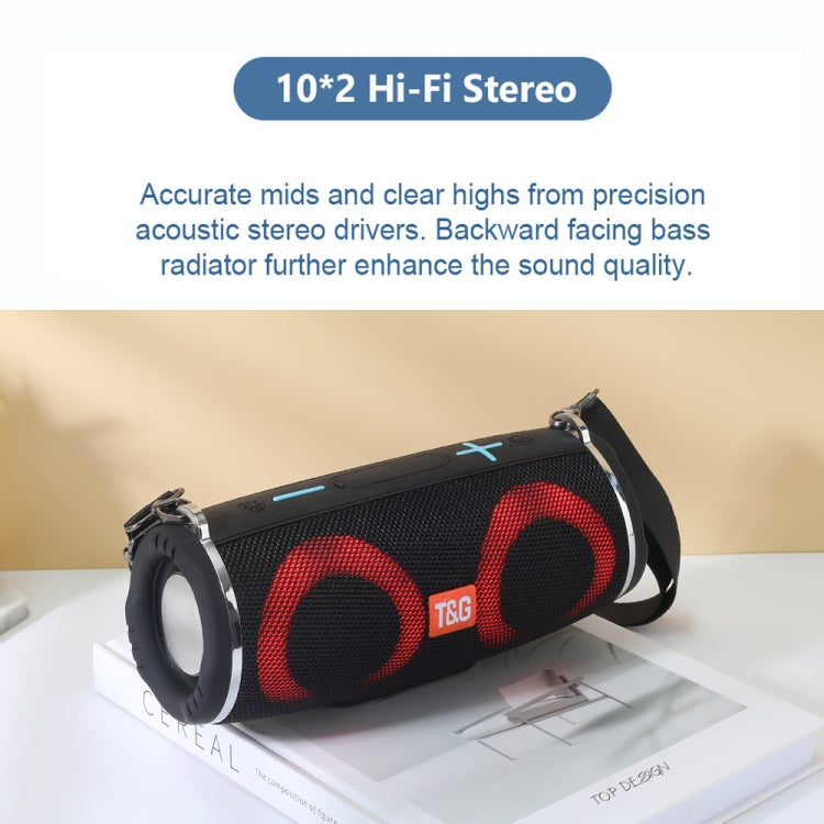 T&G TG642 RGB Light Waterproof  Portable Bluetooth Speaker Support FM / TF Card(Red) - Desktop Speaker by T&G | Online Shopping UK | buy2fix