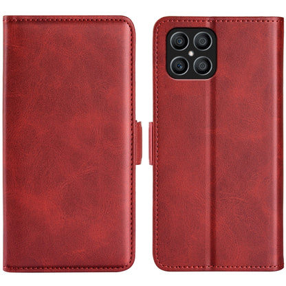 For Honor X8 Dual-side Magnetic Buckle Leather Phone Case(Red) - Mobile Accessories by buy2fix | Online Shopping UK | buy2fix