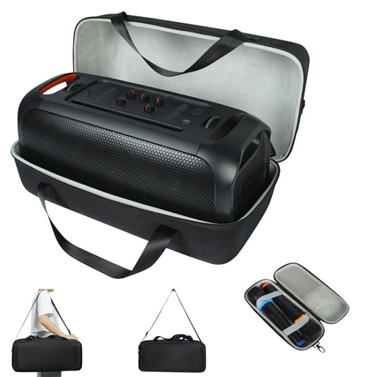 For JBL Partybox On-The-Go Shockproof Hard EVA Storage Bag Carrying Box with Microphone Bag(Black + Grey) - Protective Case by buy2fix | Online Shopping UK | buy2fix