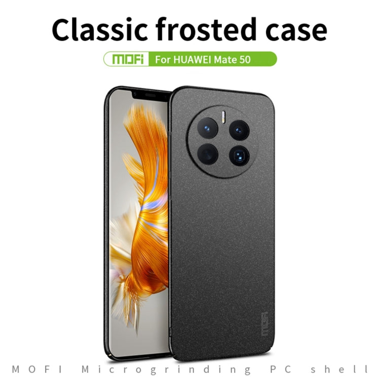 For Huawei Mate 50 MOFI Fandun Series Frosted Ultra-thin PC Hard Phone Case(Blue) - Huawei Cases by MOFI | Online Shopping UK | buy2fix