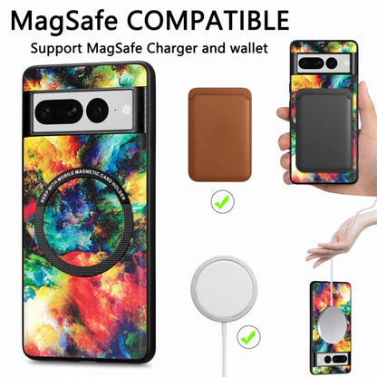 For Google Pixel 7 Pro Colored Drawing Leather Back Cover Magsafe Phone Case(Rhombus) - Google Cases by buy2fix | Online Shopping UK | buy2fix