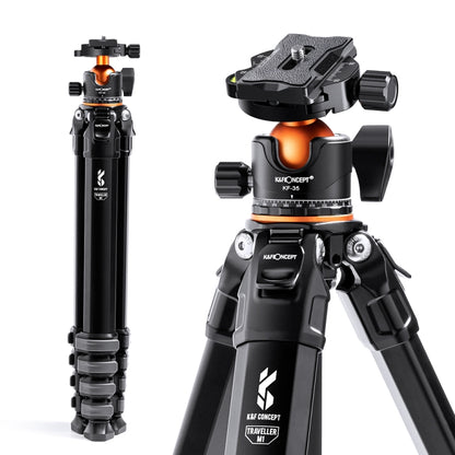 K&F CONCEPT KF09.105 Lightweight Travel Tripod Compact Flexible Vlog Tripod - Camera Accessories by K&F | Online Shopping UK | buy2fix