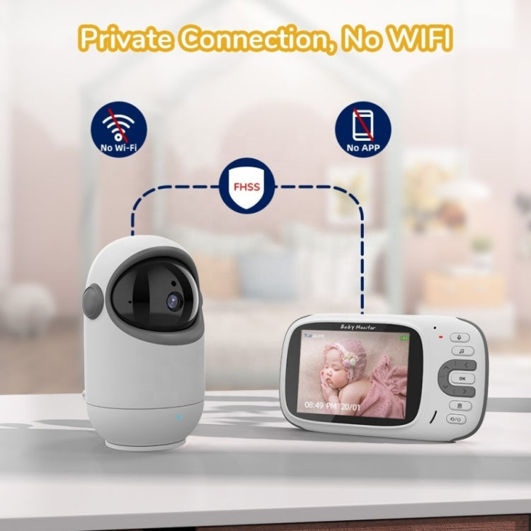 VB802 3.2 inch Baby Monitor Wireless Digital Video Rotating Camera(EU Plug) - Security by buy2fix | Online Shopping UK | buy2fix