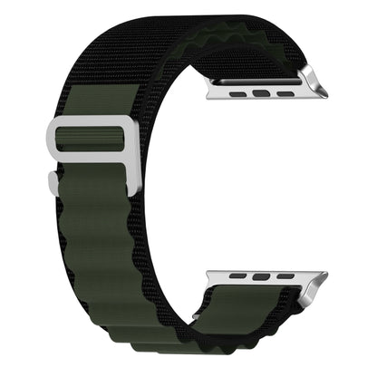 Double Color Nylon Watch Band For Apple Watch Ultra 49mm(Black+Green) - Watch Bands by buy2fix | Online Shopping UK | buy2fix