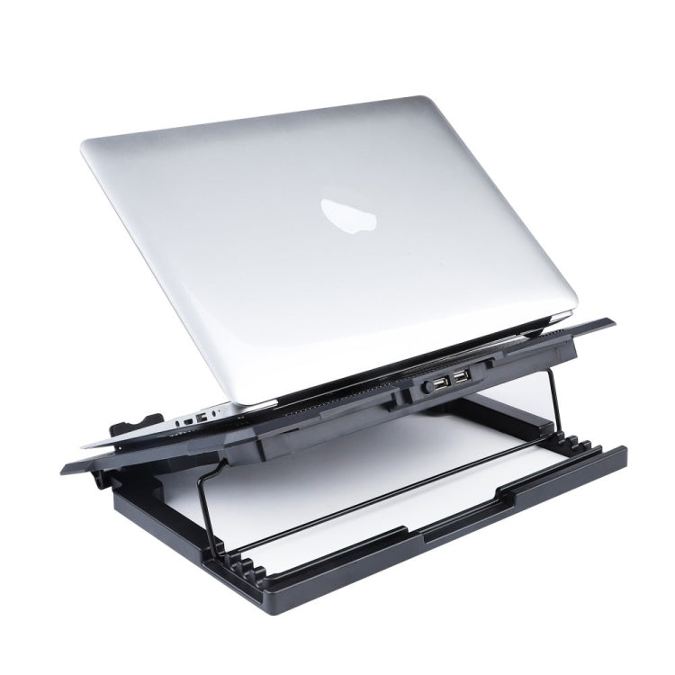 S100 One Fan Adjustable Height Dual USB Ports Laptop Cooling Pad -  by buy2fix | Online Shopping UK | buy2fix