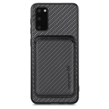 For Samsung Galaxy S20 Carbon Fiber Leather Card Magsafe Magnetic Phone Case(Black) - Galaxy Phone Cases by buy2fix | Online Shopping UK | buy2fix