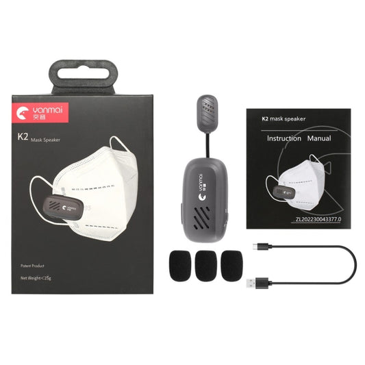 Yanmai K2 Portable Mini Wireless Bluetooth Lapel Microphone(Gray) - Consumer Electronics by Yanmai | Online Shopping UK | buy2fix