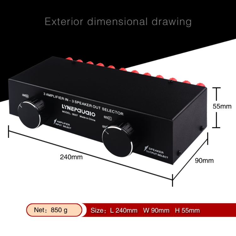 3 Input 3 Output Power Amplifier And Speaker Switcher Speaker Switch Splitter Comparator 300W Per Channel Without Loss Of Sound Quality - Consumer Electronics by buy2fix | Online Shopping UK | buy2fix