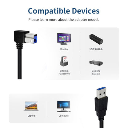 JUNSUNMAY USB 3.0 A Male to USB 3.0 B Male Adapter Cable Cord 1.6ft/0.5M for Docking Station, External Hard Drivers, Scanner, Printer and More(Up) - USB 3.0 by JUNSUNMAY | Online Shopping UK | buy2fix