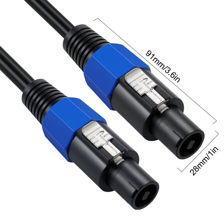 JUNSUNMAY Speakon Male to Speakon Male Audio Speaker Adapter Cable with Snap Lock, Length:50FT - Microphone Audio Cable & Connector by JUNSUNMAY | Online Shopping UK | buy2fix