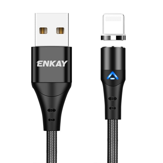 ENKAY 3A USB to 8 Pin Magnetic Fast Charging Data Cable with LED Light, Length:1m(Black) - Charging Cable & Head by ENKAY | Online Shopping UK | buy2fix