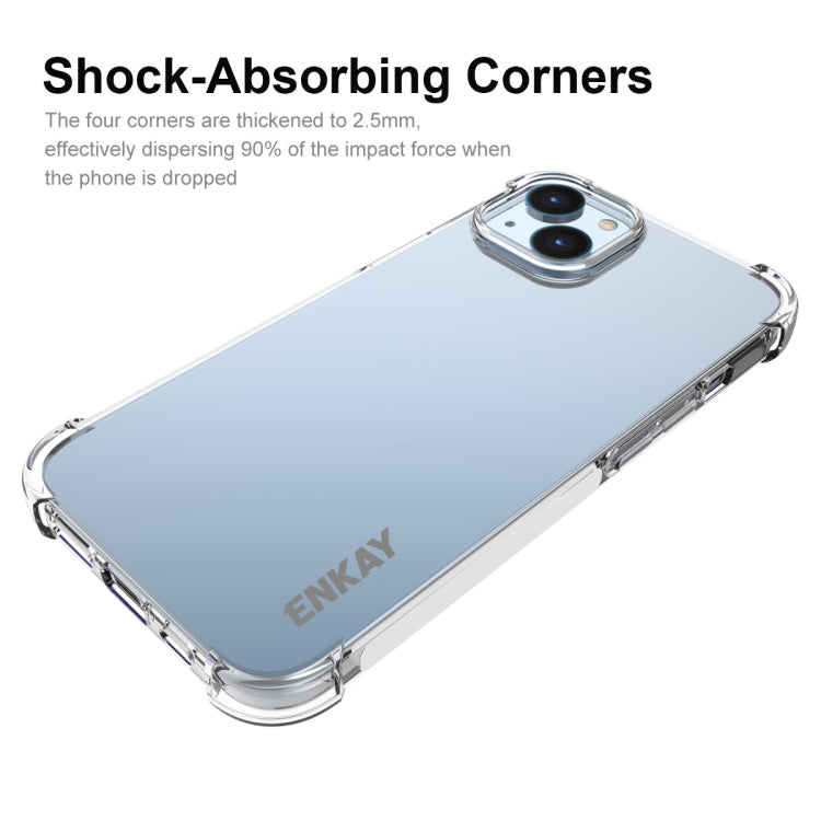 For iPhone 15 ENKAY Clear TPU Shockproof Phone Case - iPhone 15 Cases by ENKAY | Online Shopping UK | buy2fix