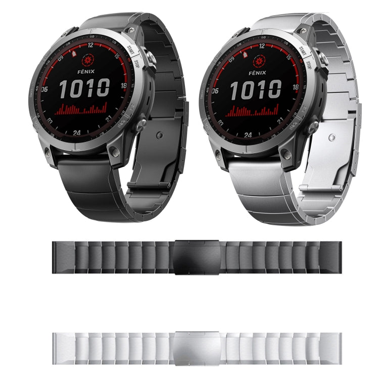 For Garmin Fenix 5 Plus 22mm Titanium Alloy Quick Release Watch Band(Black) - Watch Bands by buy2fix | Online Shopping UK | buy2fix