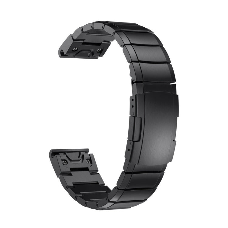 For Garmin Fenix 7X 26mm Titanium Alloy Quick Release Watch Band(Black) - Watch Bands by buy2fix | Online Shopping UK | buy2fix